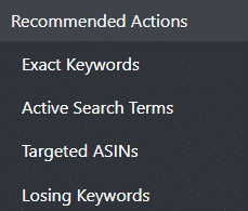 recommended actions